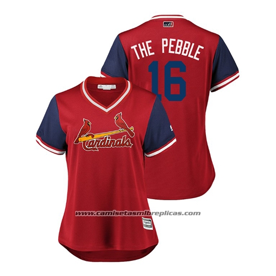 Camiseta Beisbol Mujer St. Louis Cardinals Kolten Wong 2018 LLWS Players Weekend The Pebble Rojo